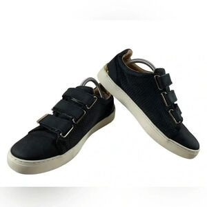 Aldo  Paise Black/White/Gold Leather Velcro Sneakers Size 8.5